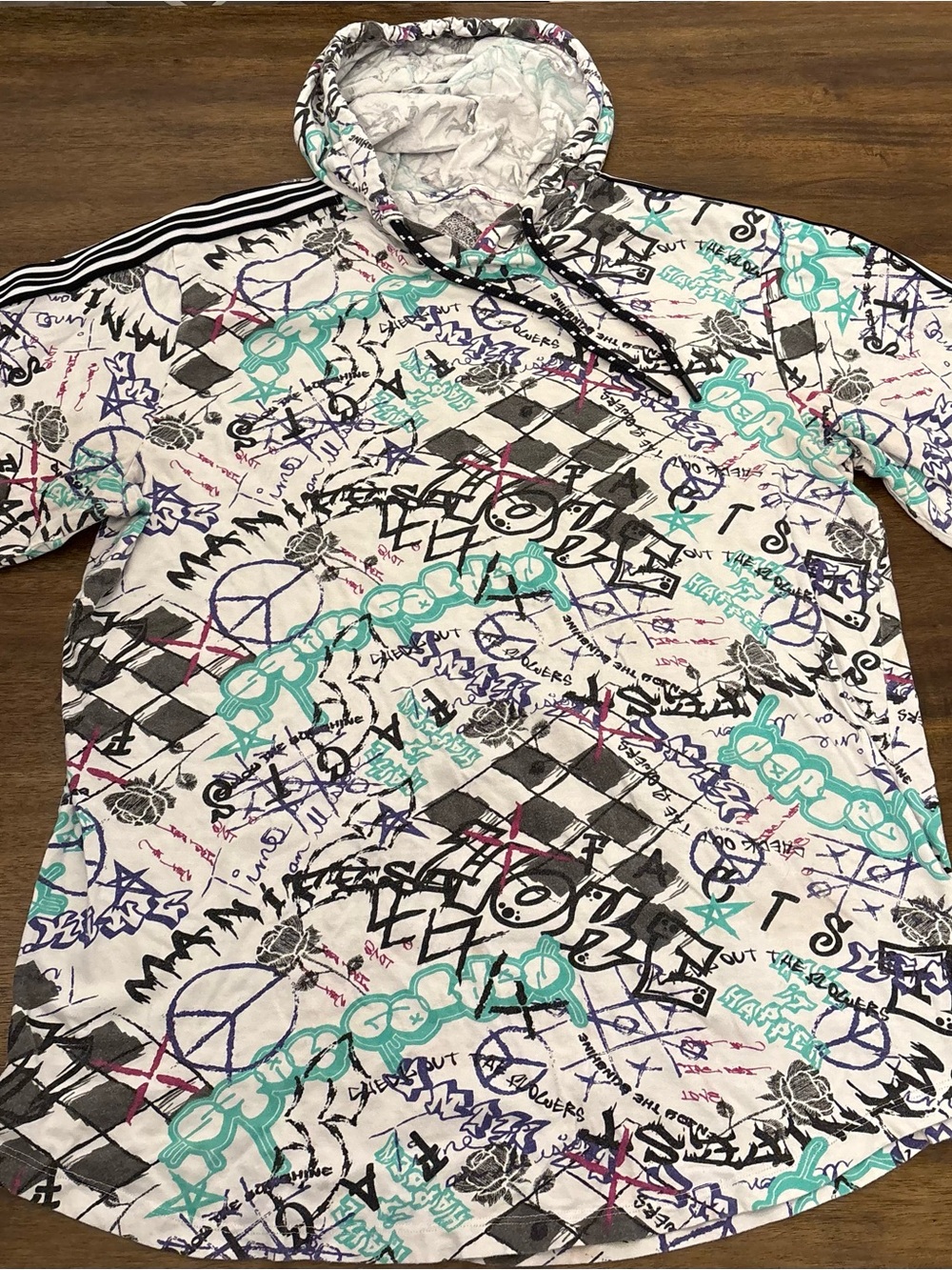 Original Gravity NYC Graffiti Hoodie T-Shirt Size XL Streetwear